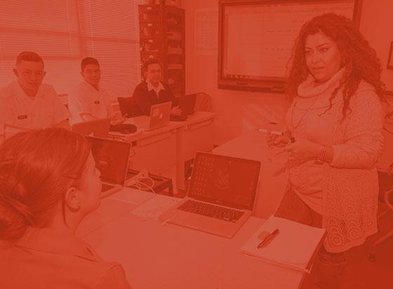 educator instructs students