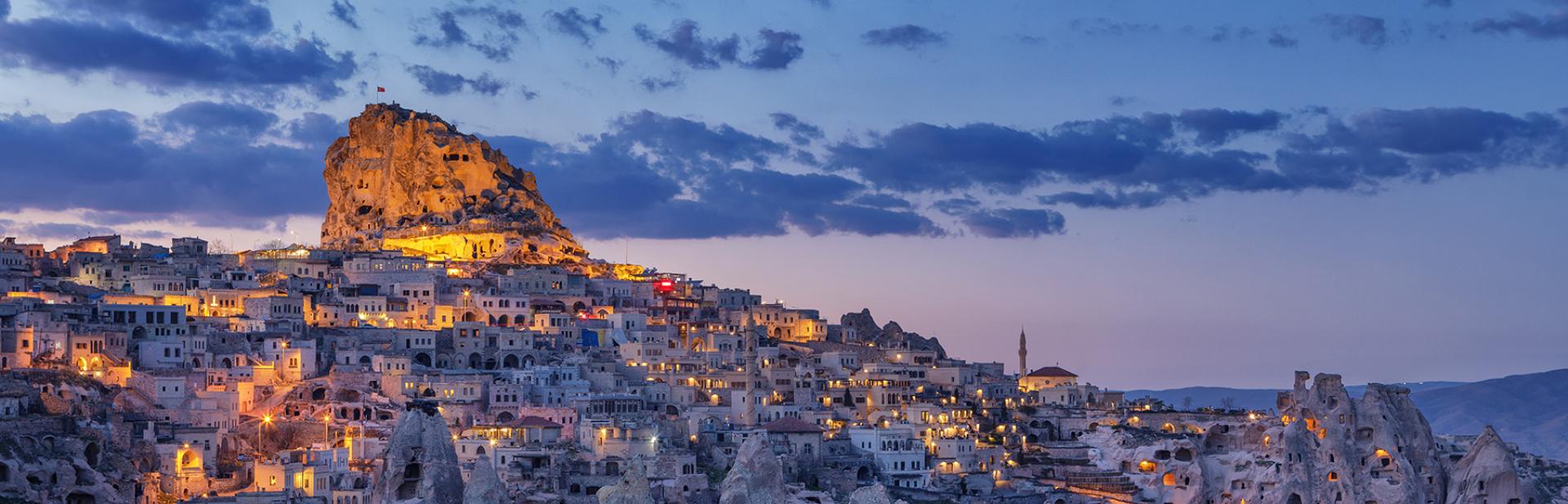 Townscape of Uchisar, Cappadocia, Turkey