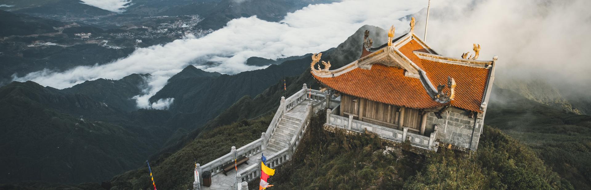 Aerial view of the Great Wall of China.